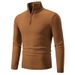 Men's Semi-Turtleneck Sweater - Soft Knit Pullover With Cable Stitch Design, Machine Washable, 10 Classic Colors (M-3XL)_voghion.com