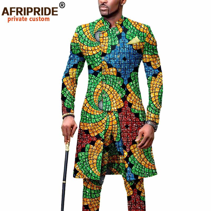 Herrenbekleidung, afrikanische Männer, schlankes zweiteiliges Set_voghion.com