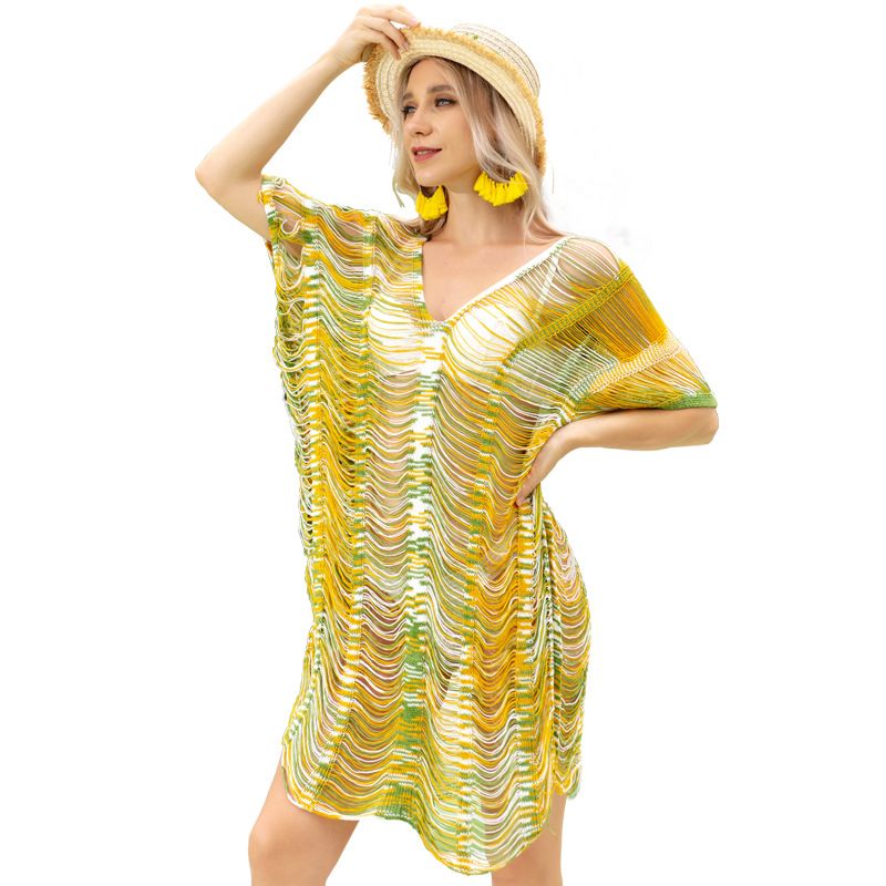 Handgehäkelter Hollow Beach Sonnenschutzkleidung Sommerurlaub Badeanzug_voghion.com