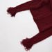 Fall Women's Boho Fringe Knit Cardigan – Long Sleeve Round Neck Polyester Open Front Sweater (S-L, Oversized Fit, Wine Red, Streetwear Chic)_voghion.com