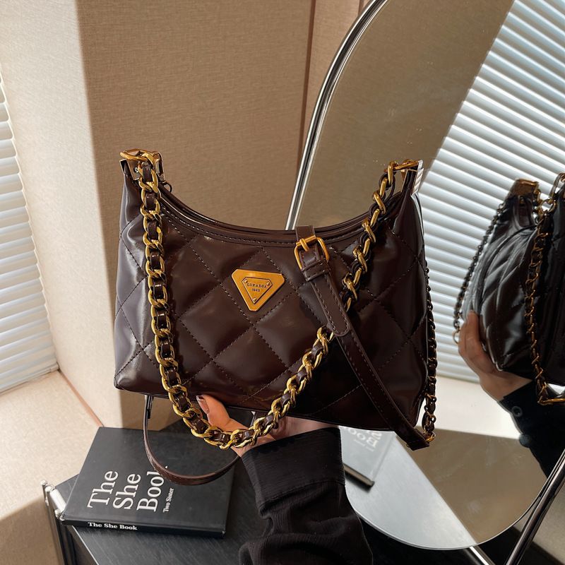 Xiaoxiangfeng Diamond Grid Chain Armpit Bag Winter New Casual Shoulder Bag High-end And Versatile Women's Bag_voghion.com