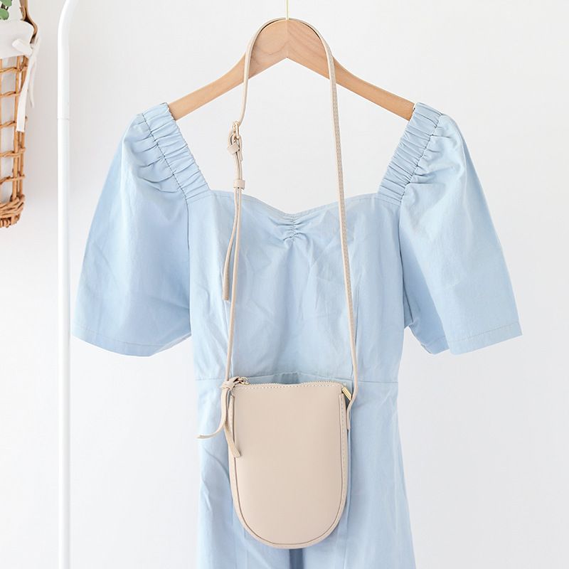 Borsa per cellulare in morbida pelle verticale coreana, retrò, nuova, semplice, mini borsa a secchiello, alla moda e alla moda, borsa a tracolla per donna_voghion.com