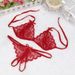 Completo intimo sexy con reggiseno e slip in pizzo trasparente e coordinato per donna - Spalline regolabili, vestibilità comoda, colore nero, bianco, rosa e rosso_voghion.com