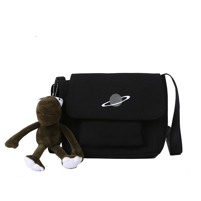 Borsa a tracolla in tela per studentesse, borsa a tracolla giapponese Harajuku Planet Tooling, grande capacità_voghion.com