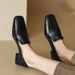Leather Loafers For Women 2024 Spring And Autumn New British Style Soft Slip-On Versatile Chunky Heel Shoes_voghion.com