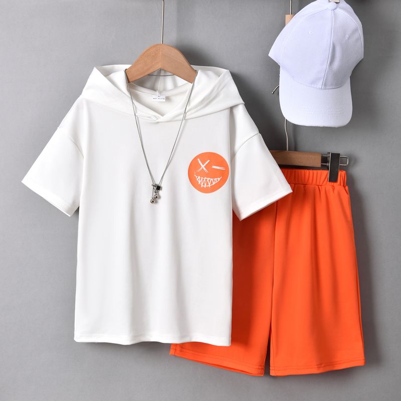 Kid's Clothing Boys summer suit 2024 boy hooded top T-shirt 12 years old children's leisure sports two-piece suit trendy_voghion.com