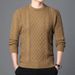Roupas masculinas Twist tecido suéter gola redonda suéter interno masculino suéter com fundo grosso suéter moderno pulôver_voghion.com
