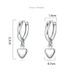 925 Sterling Silver Plated Dangle Heart Huggie Hoop Earrings Women Girl TH3_voghion.com