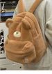 Sac d'école en peluche pour étudiants, nouvelle collection automne-hiver, joli cartable à capacité pour livres_voghion.com