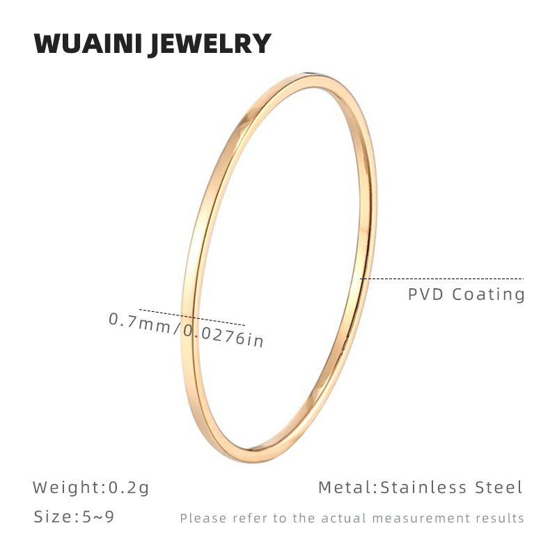 Anello semplice ultrasottile in acciaio al titanio resistente allo sbiadimento, design di nicchia femminile, anello impilato antivento freddo, linee di alta gamma_voghion.com