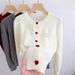 Elegant Long Sleeve Cardigan For Women Soft Knit Open Front Sweater With Classic Round Neck -Versatile Casual & Office Wear Available In 5 Colors_voghion.com