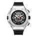 Men's Skeleton Design Quartz Watch With Date Display, Waterproof, Sporty And Stylish Wristwatch For Casual And Active Lifestyles_voghion.com