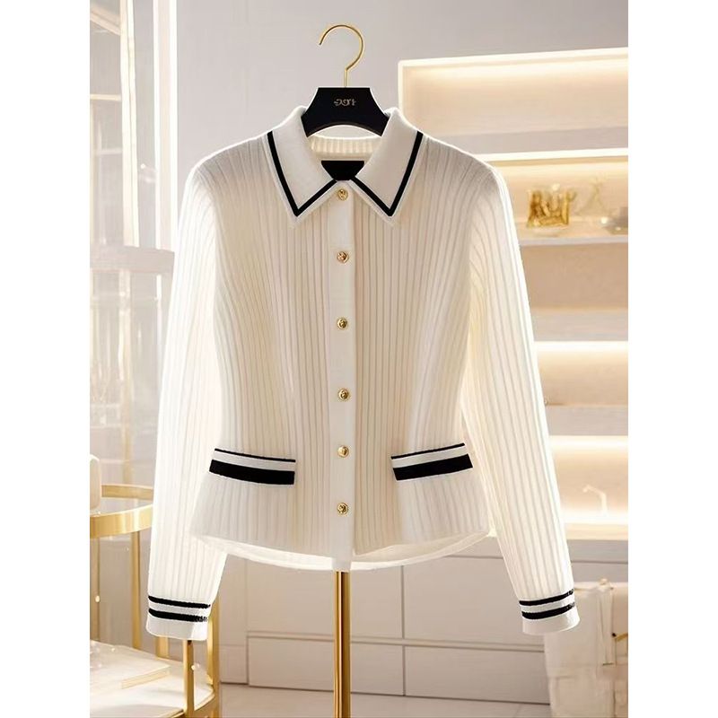Damkläder Vår och höst stil hög nivå chic design mode långärmad tröja ny unik liten doft stil tröja trend_voghion.com