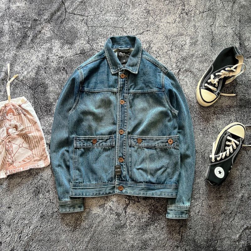 Cowboy jacket men's spring and autumn style new retro casual top washed and worn design, workwear jacket trendy_voghion.com