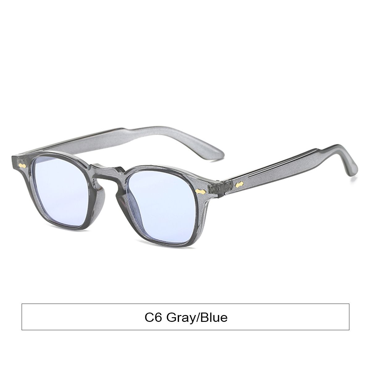 Men's Sunglasses Anti Ultraviolet Strong Light Foreign Trade Fashion Trend Rice Nail Square Black Frame_voghion.com