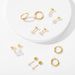 Set di gioielli da donna alla moda, in vero oro, in ottone galvanizzato, alla moda, semplice, versatile, con perle e orecchini a bottone._voghion.com