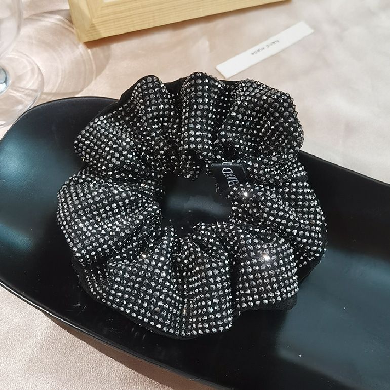 Anello per intestino crasso con strass francese, elastico, polpetta leggera di lusso, testa piena di punte da trapano, capelli floreali_voghion.com