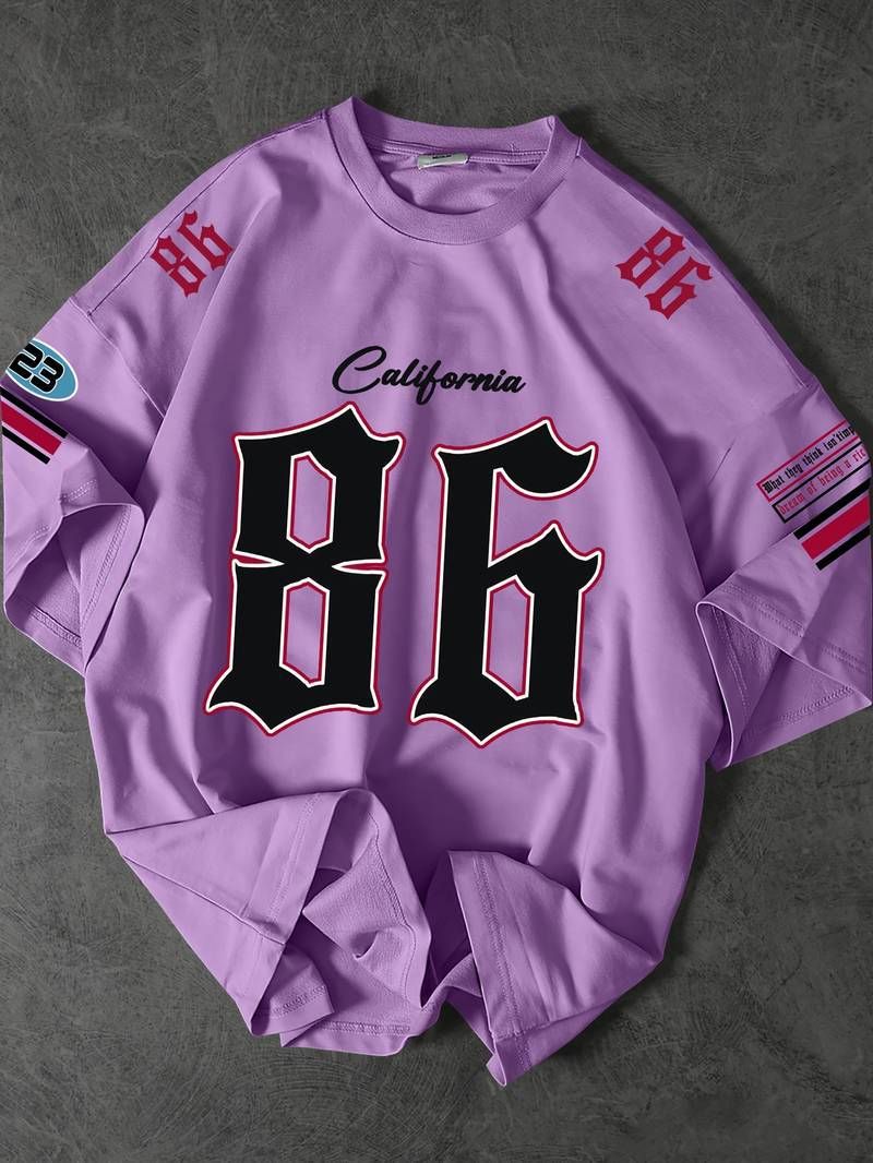 Men's Clothing 3d Digital New 86 Number Printed Jersey Short Sleeve Personality Rugby Uniform Breathable Summer Men's T Shirt_voghion.com