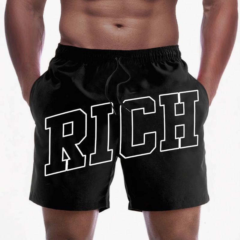 Pantaloncini alla moda americani da uomo, estivi, con lettere hip-hop, pantaloni da tuta alla moda, larghi e pesanti, da basket_voghion.com