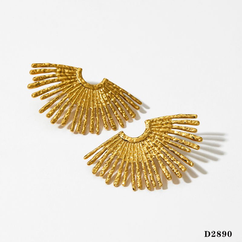 1 paio di orecchini a bottone in acciaio inossidabile 304, stile moderno, geometrico artistico, colore pieno, placcati in oro bianco 16K, placcati in oro_voghion.com