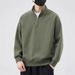 Herren-Kapuzenpullover mit halbem Reißverschluss und lockerer Passform, trendiges Sweatshirt mit Stehkragen für Frühling und Herbst, weiche und atmungsaktive Polyestermischung_voghion.com