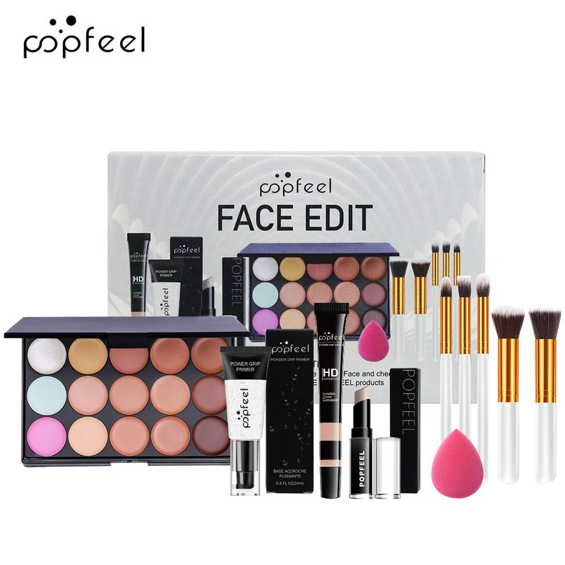 Make-up-Sets Gesicht Gesichtskosmetik-Set Concealer Foundation Creme Make-up Primer Pinsel Komplettset_voghion.com