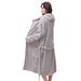 Soft Touch Micro Fleece Huva Morgonrock Plysch Lång Spa Robe Absorberande Morgonrock_voghion.com