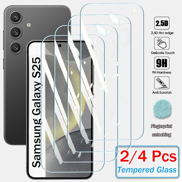 2/4 Stück Displayschutzfolie aus gehärtetem Glas für Samsung Galaxy S25, S24 Ultra, S23, S22 Plus FE_voghion.com