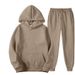 Cross-border Trend Casual Sports Suit Men's Solid Color Hooded Fleece Sweater Two-piece Set Casual Versatile_voghion.com