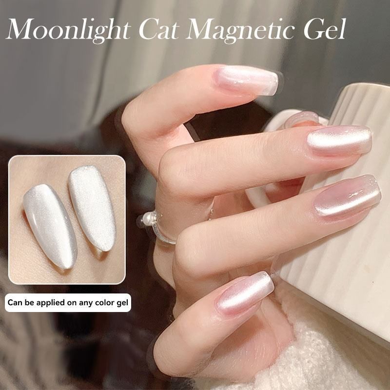 Ceramic Moonlight White Crystal Cat Eye Gel Polish - Glass Pearl Shine Nail Gel With Magnetic Stone Effect_voghion.com