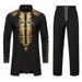 2024 New Men's Ethnic Style Muslim Robe Hot Rolled Long sleeved Pants Casual Set_voghion.com