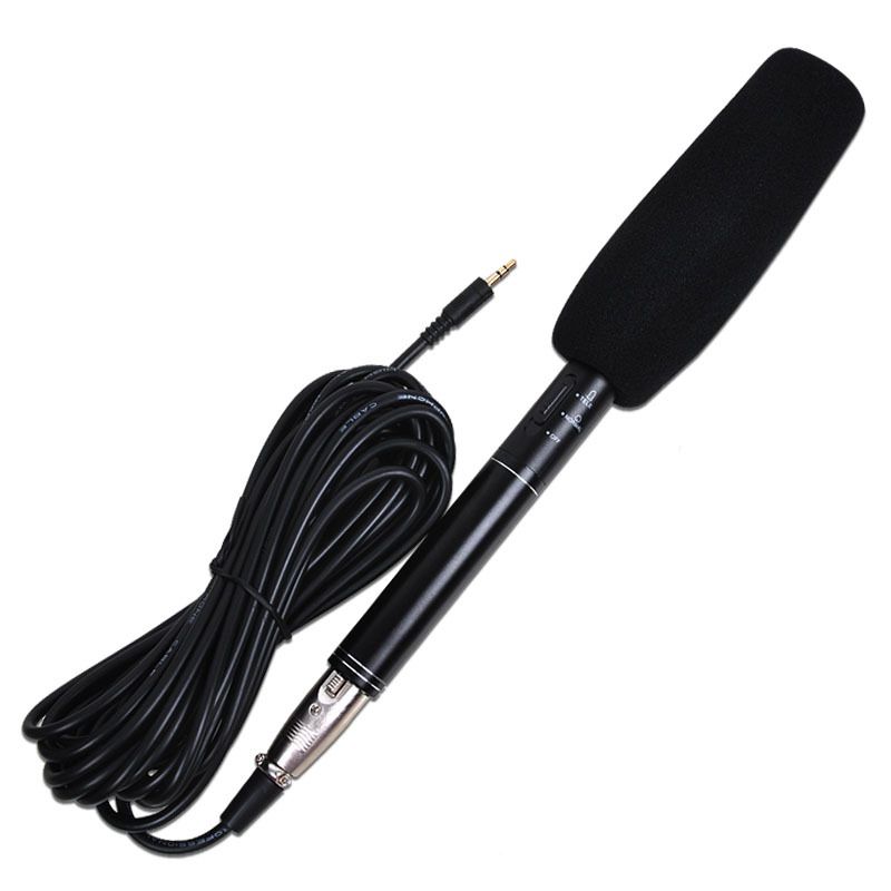 Microphone d'interview de conférence Microphone à condensateur Enregistrement d'interview Vlog Micro en direct Super-cardioïde pour reflex numérique_voghion.com