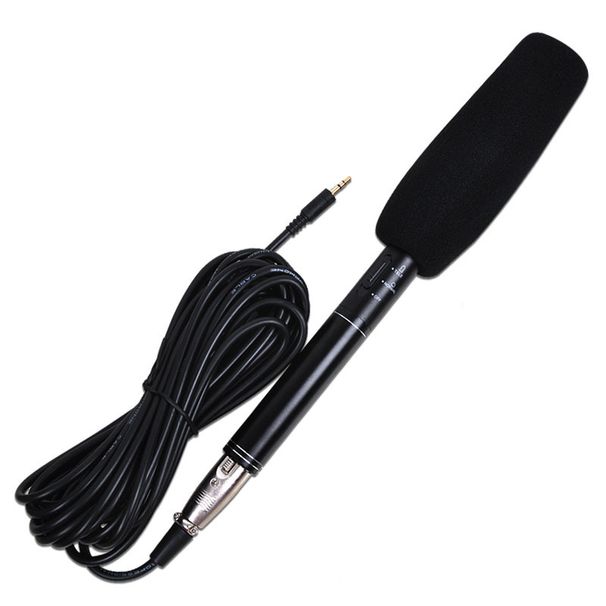 Microphone d'interview de conférence Microphone à condensateur Enregistrement d'interview Vlog Micro en direct Super-cardioïde pour reflex numérique_voghion.com