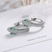 925 Silver Plated Pave CZ Green Eyes Snake Hoop Huggie Earrings Women Girl PE60_voghion.com