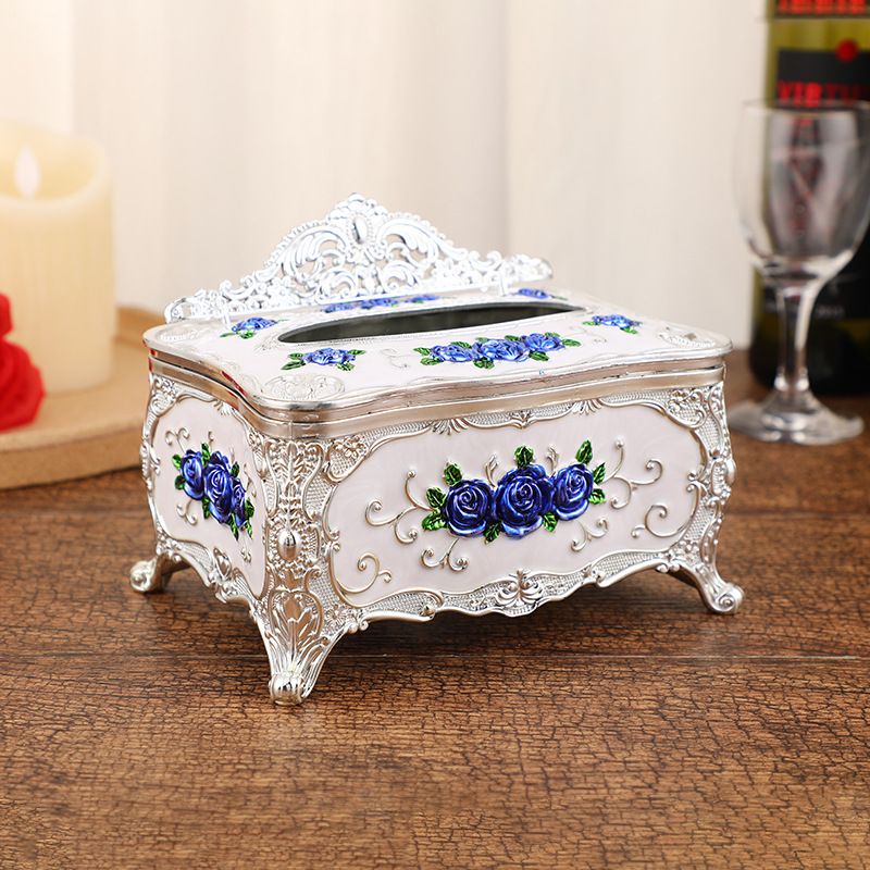 Home Furniture tissue box, kleurrijke roos gesneden tissue box, woonkamer hotel decoratie kroon tissue box_voghion.com