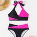 2026 Women's European And American Cross-Border Trade Color Block Halter Neck High Waist Bikini Two-Piece Swimsuit Set_voghion.com
