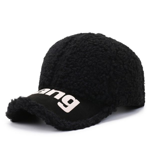 Cappello da donna autunno e inverno berretto da baseball moda semplice berretto invernale casual da esterno in lana di agnello tutto-fiammifero maschile_voghion.com