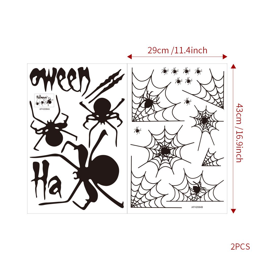 Adesivos de decoração de aranha Adesivos de parede para festa de vidro de janela_voghion.com