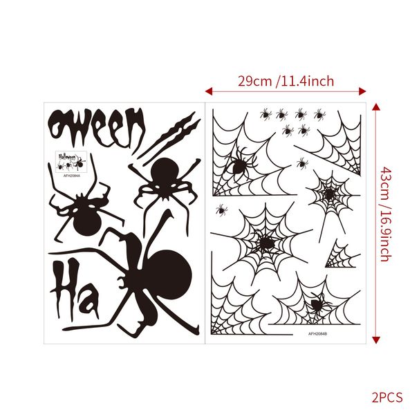 Adesivos de decoração de aranha Adesivos de parede para festa de vidro de janela_voghion.com