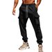 Retro Casual Pants - Men's Loose Straight-Leg Trousers With Adjustable Drawstring, Breathable Polyester For Streetwear & Daily Wear_voghion.com
