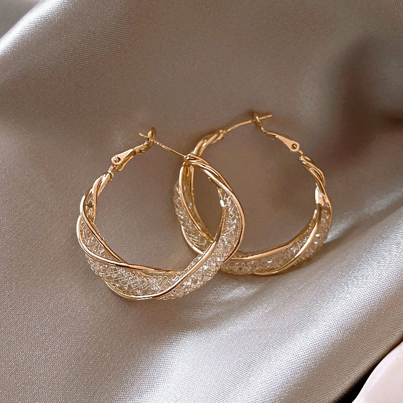 Silver Needle Round Metal Winding Ear Ring Niche Fashion Design Earrings Personality Light Luxury High-end Earrings_voghion.com