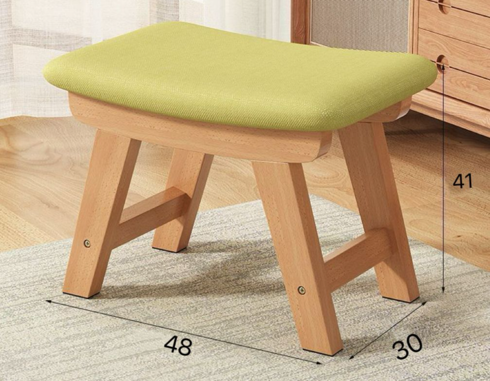 Fabric Home Use, Creative Bench For Changing Shoes, Solid Wood Coffee Table, Living Room Wooden Stool, Modern Simple_voghion.com