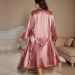 Sexy V-neck Ice Bathrobe Homewear Silk Spring Summer Women's Thin Pajamas_voghion.com