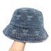 Cappello da pescatore piccolo con stampa orso lavato retrò, in denim ruggine e vento, da donna_voghion.com