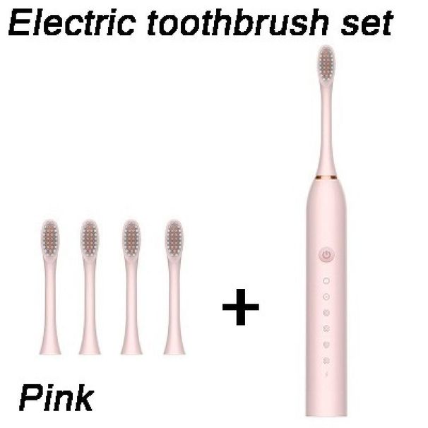 Elektrische tandenborstel USB-oplader Oplaadbare tandenborstels Vervangende tandenborstelkoppen Set MYY_voghion.com