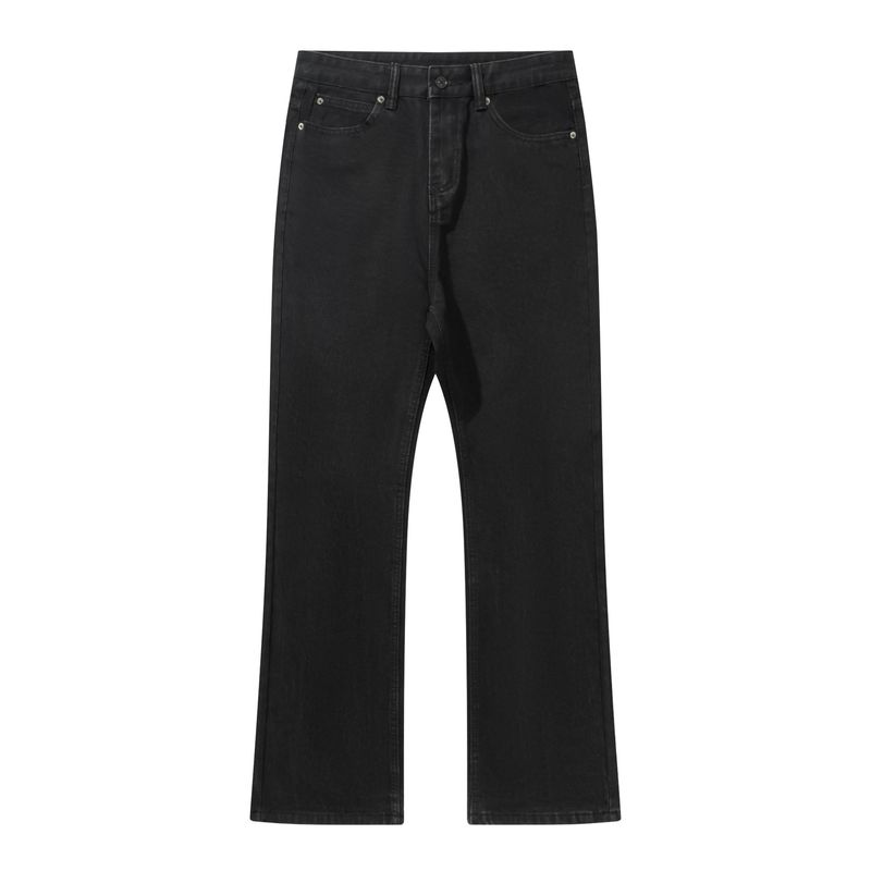 Herrenbekleidung Europäische und amerikanische High Street Schwarze, lockere, vielseitige Wisch- und lässige, verwaschene Flared-Vibe-Jeans im 517-Stil_voghion.com
