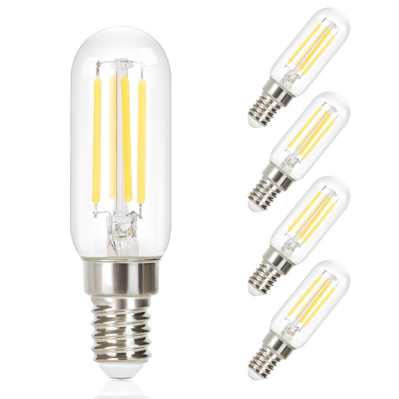 4ER E14 LED Kaltweiß Glühbirnen Vintage - T25 LED Leuchtmittel Lampe 6000K 4W Energiesparlampe Edison Glühlampen Filament Glas 360° Abstrahlwinkel_voghion.com