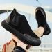 2023 casual shoes men's new suede warm men's high-top net red slip-on clown lazy boots_voghion.com