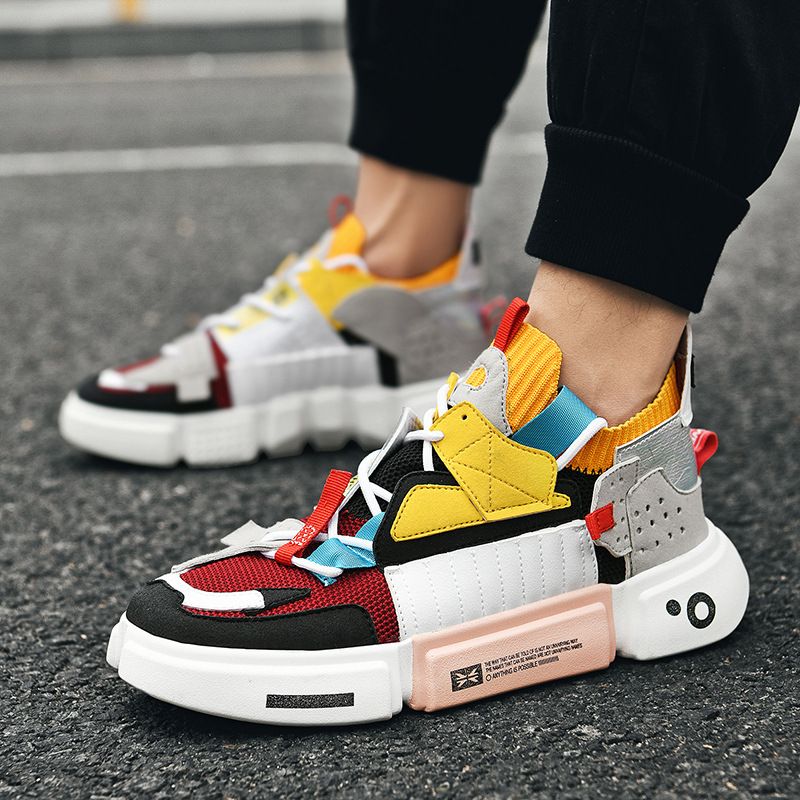 Herenschoenen, Herfst, Nieuw, Ademend, Super hete paar schoenen, Heren, Koreaanse stijl, Trendy, Colorblock, Gepersonaliseerd, Influencer Wu Dao's schoenen_voghion.com
