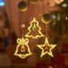 Christmas LED String Lights With Suction Cups - Festive Tree, Snowflake, Star, Moon, Bell & Heart Shapes_voghion.com